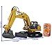 Fistone RC Excavator 11CH 2.4G Alloy Bulldozer Crawler Truck Wireless Backhoe Digger Games Toy Electronic Remote Controlled Vehicle Demo with Lights and Sound Engineering Machinery Car Model