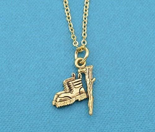 Amazon.com: Hiking Boot necklace in 24K gold plated pewter ...