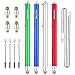 Dimples Excel New Generation 4 x 5.3 13.5cm Stylus Pens with Ultra Slim 6mm Micro-Knit Hybrid Fiber Tip + 4 x Replacement Tips (4pcs - Dark Blue/Green/Silver/Red)