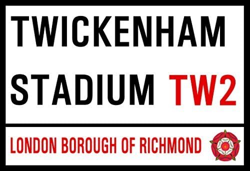 ENGLAND RUGBY, TWICKENHAM STADIUM METAL STREET SIGN 28cm x 19cm. OUTSIDE OR INSIDE USE by THE PICTURE SHACK