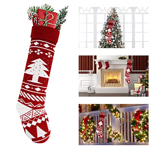 Aitbay Christmas Stockings, 24 inches Extra Long Snowman/Reindeer/Xmas Tree/Snowflake Knit Rustic Stocking Christmas Personalize for Xmas Decorations Clearance and Family Holiday Season Decor (4 Pack) - Thumbnail 5
