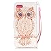 Urberry Iphone 7 Wallet Case, Pink Owl Print Case for Iphone 7, Shock-proof Case with a Free Screen Protector