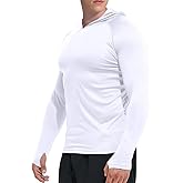 GKVK Men's Rash Guard Hoodie Shirts SPF UPF 50+ UV Sun Protection Long Sleeve Swim Shirt Lightweight Quick Dry Athletic