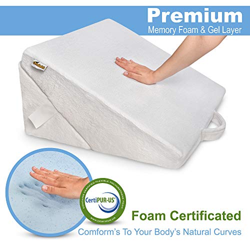 Bed Wedge Pillow Multipurpose Adjustable Leg Support Pillow Cooling Gel Memory Foam Top