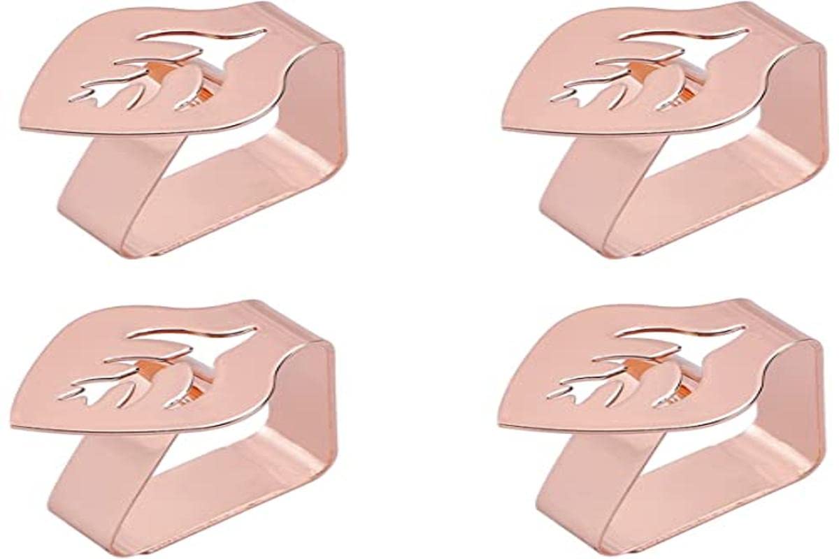 N/S 4 pieces tablecloth clips, tablecloth holder, tablecloth clips, tablecloth clips, tablecloth clips, stainless steel, suitable for desktop tablecloth with clips fixing, 4.6 cm