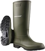 Dunlop Pricemastor Unisex Knee High Wellington Boots Green PVC Waterproof