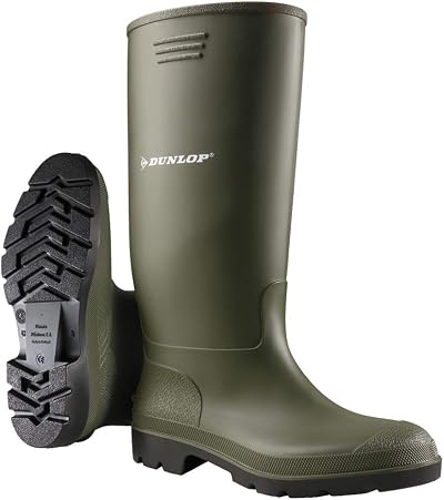 Dunlop Pricemastor Unisex Knee High Wellington Boots Green PVC Waterproof