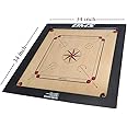 Precise Carrom Board Game Board Champion Bulldog Jumbo English Ply Wood Board with Coin & Striker, Approved by AICF & ICF, Official Board for International Carrom World Cup(Jumbo, 32mm)