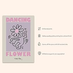 Nationcog Pink Flower Dancing Print Poster Danish