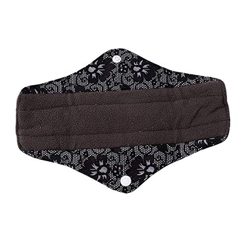 Premium Quality Black Cloth Menstrual Pads Reusable Sanitary Napkins - Perfect for Heavy Flow Or Overnight Avoid Leaks M Ogquaton