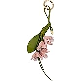 LRTJ Boho PU Leather Flower Keychain,Cute Bag Charms for Handbag,Purse Charms for Tote Bag for Women