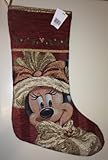 Disney Park Minnie Mouse Tapestry Victorian Christmas Holiday Stocking NEW