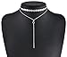 Suyi Exquisite Thin Layered Sequins Choker Necklace Women Girl Lady Long Chain Pendant Necklace A-Silver