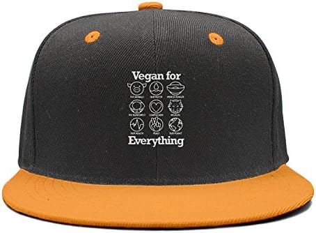 XCVJOIWERNM Vegan for Everything Sun Hats Plain Adjustable Strapback Hat Yellow