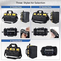 TICONN Tool Bag with Multi-Pockets Wide Mouth Tool