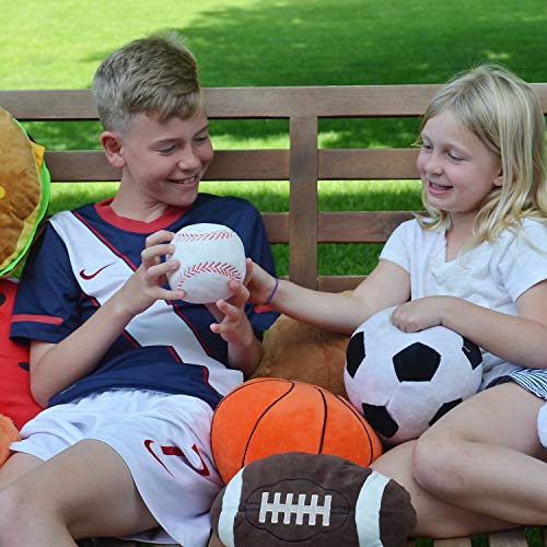 image for CatchStar Baseball Plush Fluffy Plush Baseball Toy Durable Stuffed Bas