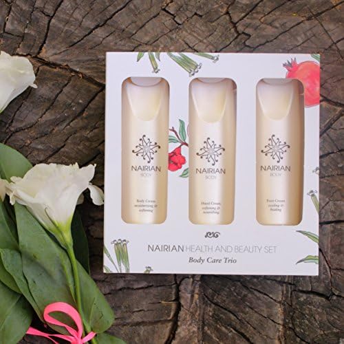 Nairian Bath & Body Gift Set - Body, Hand & Foot Cream Trio Spa Set (3 Bottles, 30ml Each); Luxury Pamper Kit for Women and Men w/All-Natural Ingredients