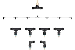 VANPET 6-Nozzle Poly Boom Wand with 3/8" Brass Fitting, 7.5 Ft. ATV sprayer Boom, Wide-Coverage Agricultural & Lawn Spray Attachment for Tractors/UTVs (Fiberglass Wand)