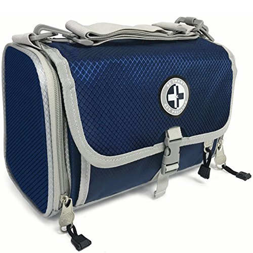 154-piece Deluxe Sports First Aid Kit 2-in-1 Bag with Survival Advanced Wound Care All Purpose Indoor and Outdoor Nylon Bag with Carrying Strap
