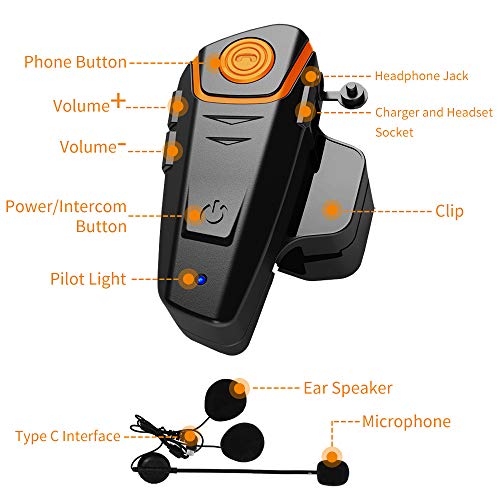 BTS2 Motorcycle Bluetooth Snowmobile Helmet Bluetooth Headset 1000m Helmet Bluetooth