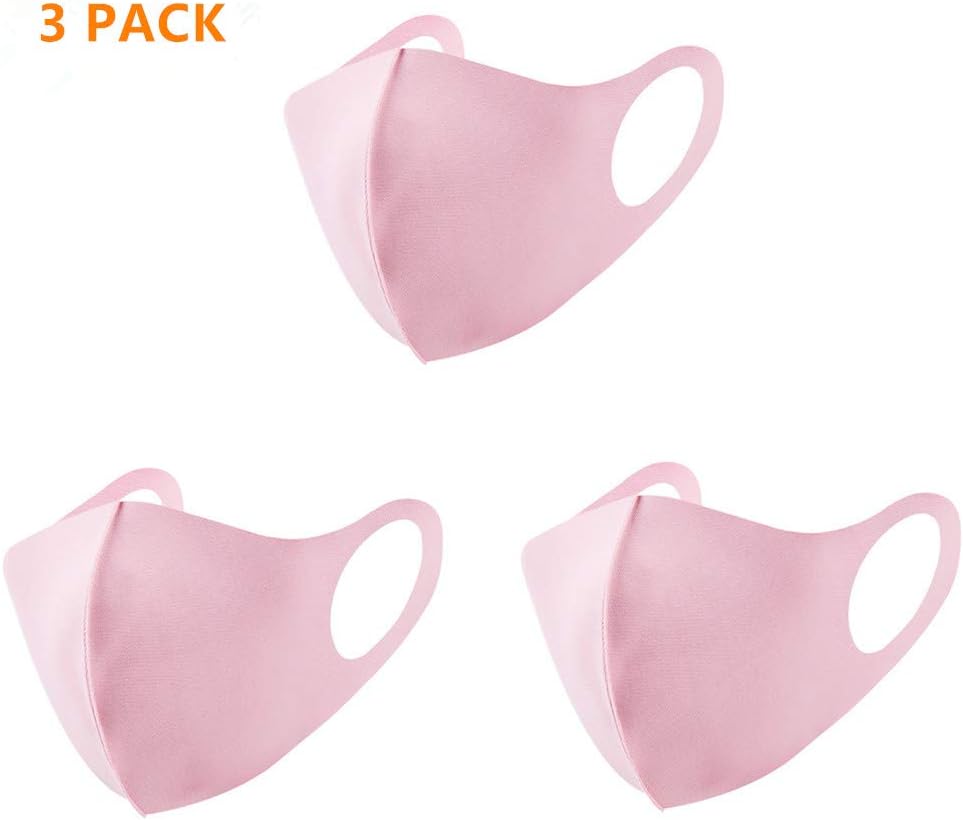 HCTian PM05 Unisex Space Cotton-Washable & Reusable-Protection from Dust, Pollen, Pet Dander, Other Air Pollution-Earloop face mask (5 Pack) (Adult, Pink), Regular One Size