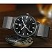 WWOOR Men's Analog Quartz Watch Ultra Thin Dial Date Stainless Steel Mesh Belt Waterproof (Black B)