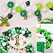 DIvine 40 Pcs 12 Inch Green Balloons Set, Green Agate Marble Balloons, Assorted Green and White Latex Balloons for Wild One, Jungle, Animal, Dinosaur Birthday Party Decoration, Backdrop, Balloon Arch