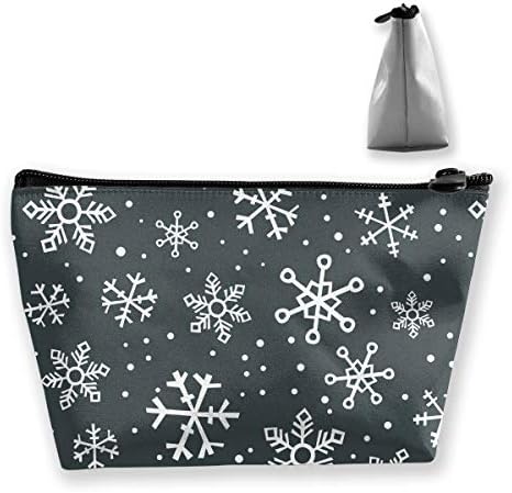 Double Y Snow Flake Metalic Women Cosmetic Bags Portable Pouch Trapezoidal Storage Bag Travel Bag with Zipper