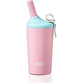 Sidagar 16 oz Coffee Tumbler, Stainless Steel Leak proof Travel Mug, Insulated Coffee cup with Lid and Straw, Drinks Flask for Women pink
