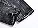 DANT BULUN Men's Ripped Slim Straight Fit Moto Biker Jeans with Zipper Deco (34, Black)