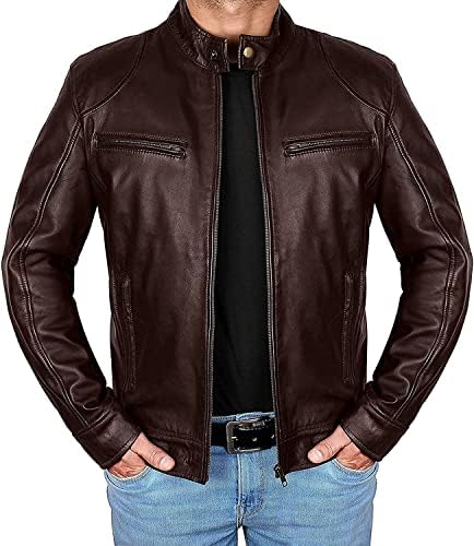 Lashvine Black Cotton Jacket Mens Biker Gothic Style Rock Punk