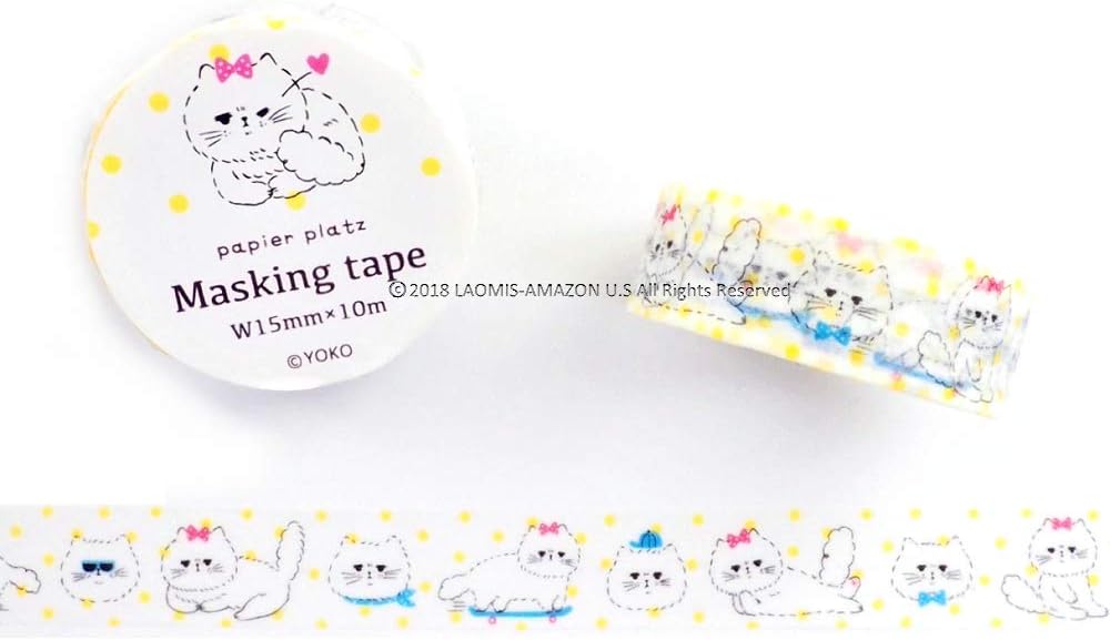Japanese Washi Masking Paper Tape/Yoko/Bears/Colorful Cats/Cats/Funny Cats (Funny Cats)