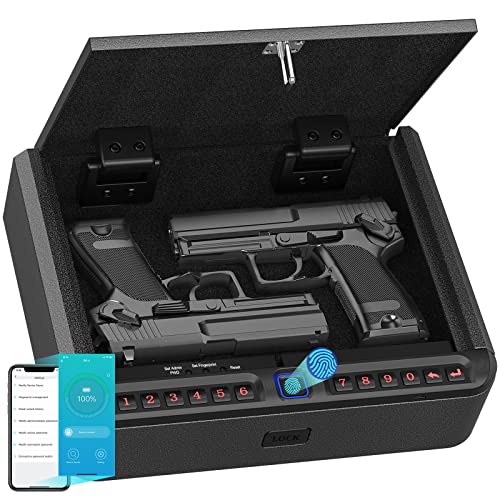 BILLCONCH Gun Safe for Pistols Biometric Gun Safe 4 Ways Quick Access