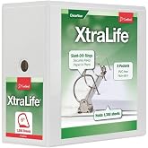 Cardinal&reg; XtraLife ClearVue Nonstick Locking Slant D-Ring Binder, 6" Rings, 55% Recycled, White