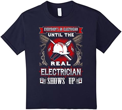 unisex-child I'm Proud of Being A Real Electrician - Electricity Shirt 6 Navy