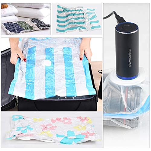 The perseids Portable Automatic Vacuum Pump for Storage Bags, Mini USB Electric Vacuum Pump Sealer Machine with Storage Bag for Clothes Food Travel Household Space Saver