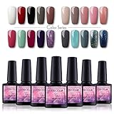 Fashion Zone 20 Colors Gel Nail Polish Set, Soak Off UV LED Gel Nail Polish Kit Manicure Salon Gift Kit 8ml