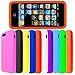 Eco-Fused Soft Silicone Rubber Cases for iPhone SE, 5 / 5S (Yellow, Pink, Hot Pink, Black, Orange, Red, Blue, Purple, Light Blue, Light Green) / 1 Microfiber Cleaning Cloth