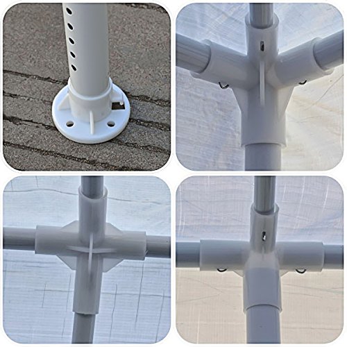 Qisan Carport Canopy tent 10 X 20-feet Domain Carport with sidewalls, white for Party/Commercial Activity(calm environment only)