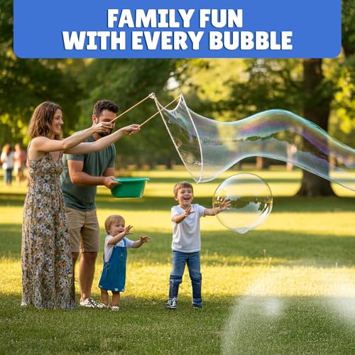 Giant Bubble Solution - Bubble Wands, Bubbles for Kids, Kids Bubbles Mix Powder Makes 896 OZ (7 Gallons) - The Original Solution Mix | 100% Kid Safe