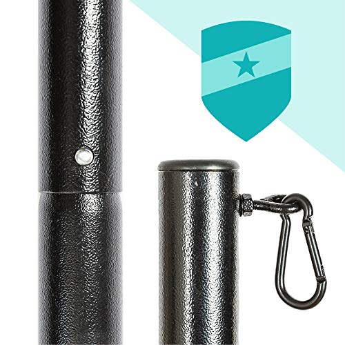 IYN Stands Outdoor String Light Pole Stand - 9.5 Feet, Black, Weather Resistant Powder Coated Steel - Mount to Deck, Concrete, Patio, Backyard with Base Plate