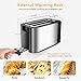 HoLife 4 Slice Long Slot Toaster Best Rated Prime, Stainless Steel Bread Toasters(Warming Rack, 6 Bread Shade Settings, Defrost/Reheat/Cancel Function, Extra Wide Slots, Removable Crumb Tray, 1500W)