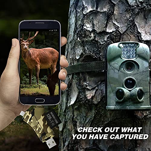 Trail Camera Viewer SD Card Reader 4 in 1 SD and Micro SD Memory Card Reader to View Hunting