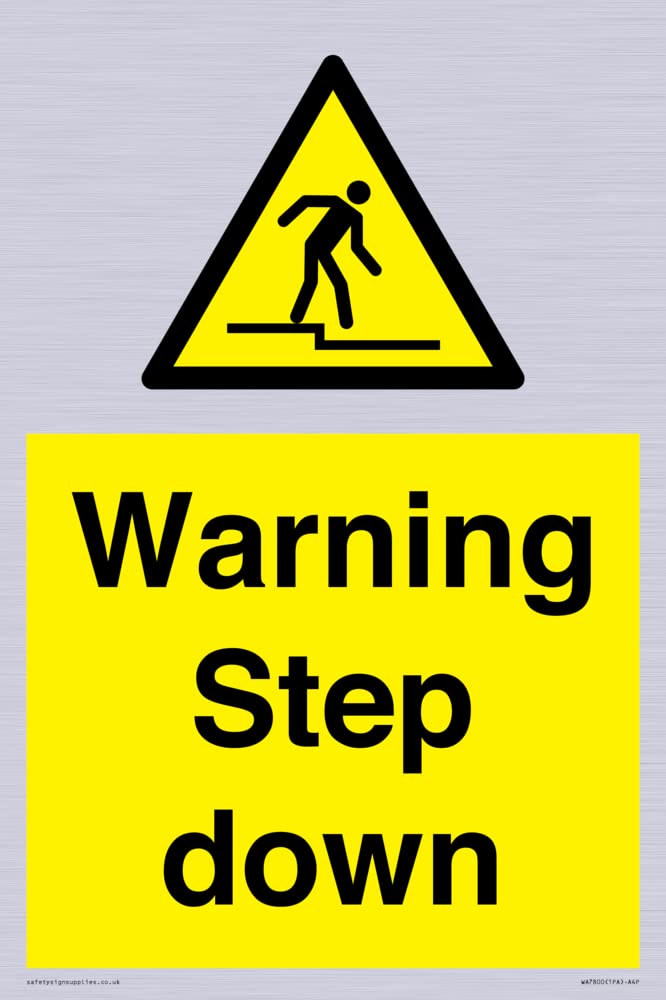 Warning Step down Sign - 200x300mm - A4P
