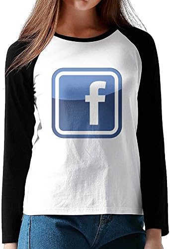 Womens Facebook Logo Long Sleeve Raglan Baseball Tee Shirt