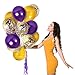 2023 Graduation Decorations Gold and Purple Balloons Gold Confetti Balloons 36 Pack for Birthday Bridal Shower Party Mardi Gras Party Classo of 2023 Decors