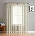 HLC.ME Beige Sheer Voile Window Treatment Rod Pocket Curtain Panels for Bedroom and Living Room (54 x 84 inches Long, Set of 2)