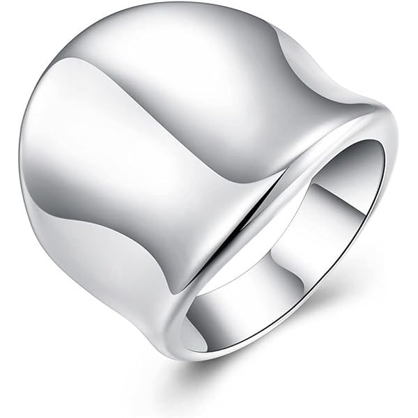 Amazon.com: HAIXIAN Classic Silver Plain Wide Band Ring,S925