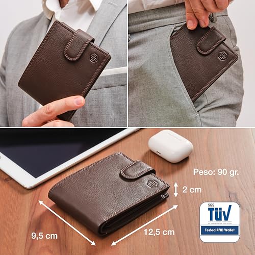 HansGo Wallets for Men Leather - Wallet with Style - Men's Wallet Handmade Genuine Leather - Wallets with RFID - The Comfortable Wallet - Wallets for Men - Original Gifts.