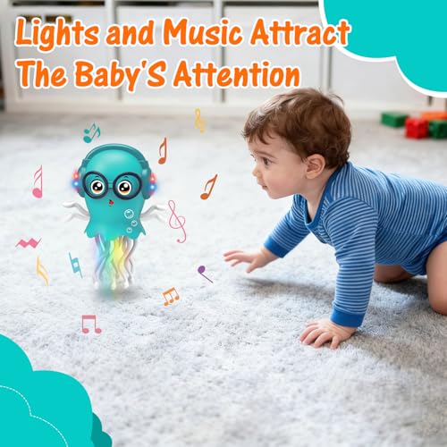 Dancing and Creeping Medusa Toy with Light and Music, Birthday | Dancing and Crawling Jellyfish Toy, Electric Crawling Jellyfish Toy, Funny Birthday Gift